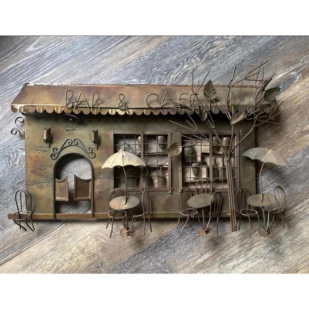 Vintage 1974 Enesco 3D Copper Wall Art Cafe/Bar
